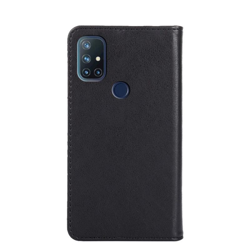 Flip Kotelot OnePlus Nord N10 Czerwony Czarny Etui na Telefon Styl Skórzany Z Nitami