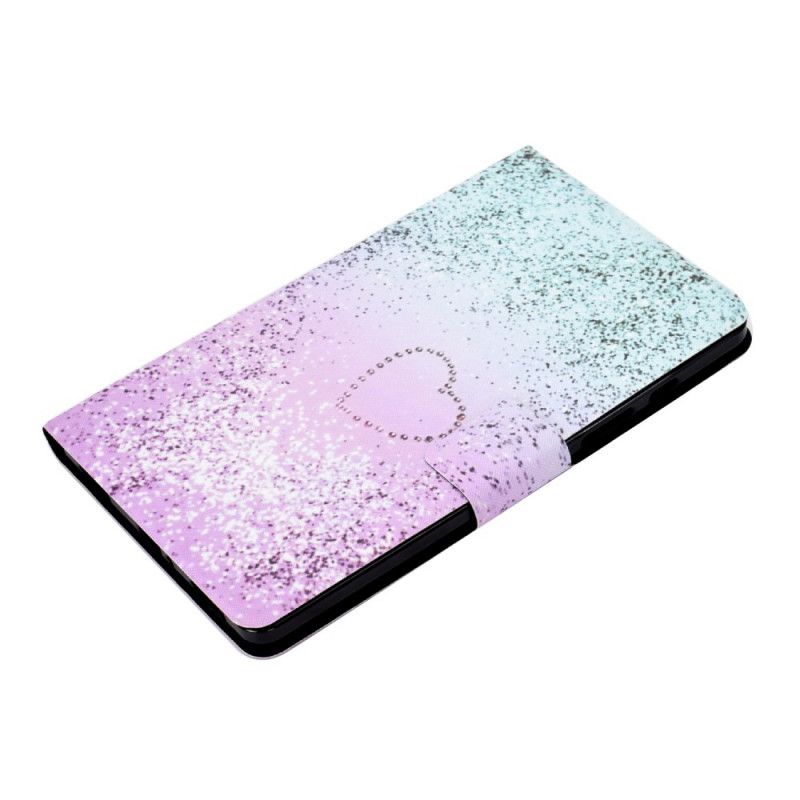 Etui Folio Samsung Galaxy Tab A 8" (2019) Cekiny W Kształcie Serca Etui Ochronne