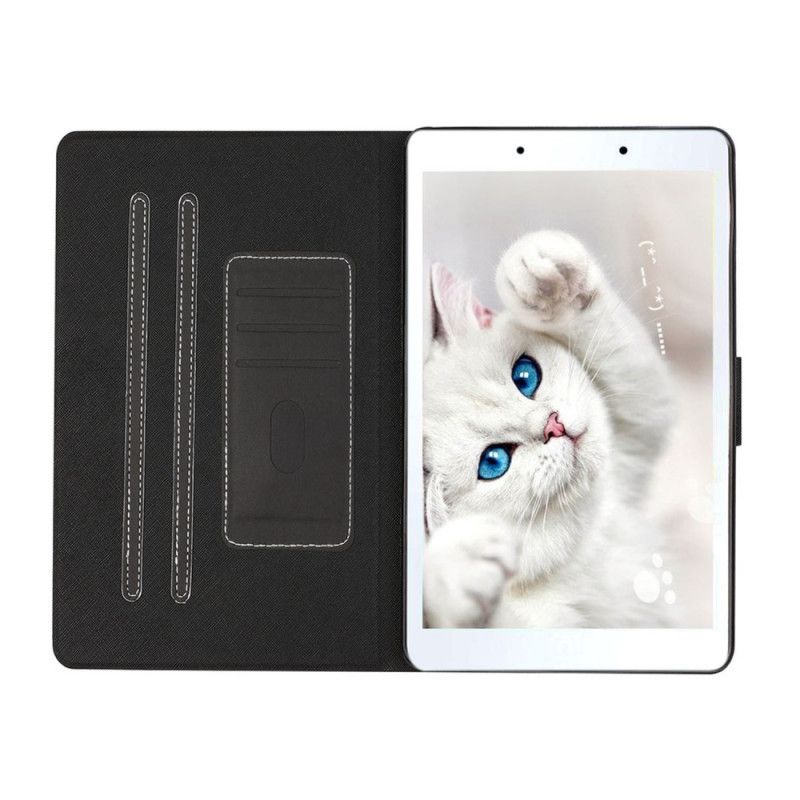 Etui Folio Samsung Galaxy Tab A 8" (2019) Czerwony Czarny Uproszczony Ze Szczelinami