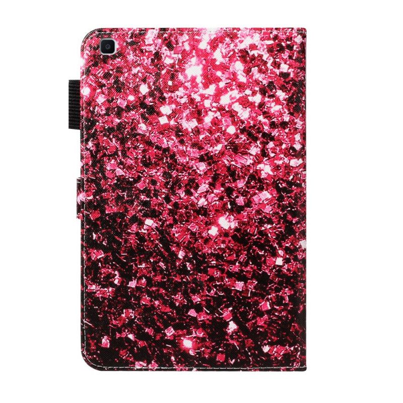 Etui Folio Samsung Galaxy Tab A 8" (2019) Jasnoniebieski Czerwony Błyszczące Cekiny