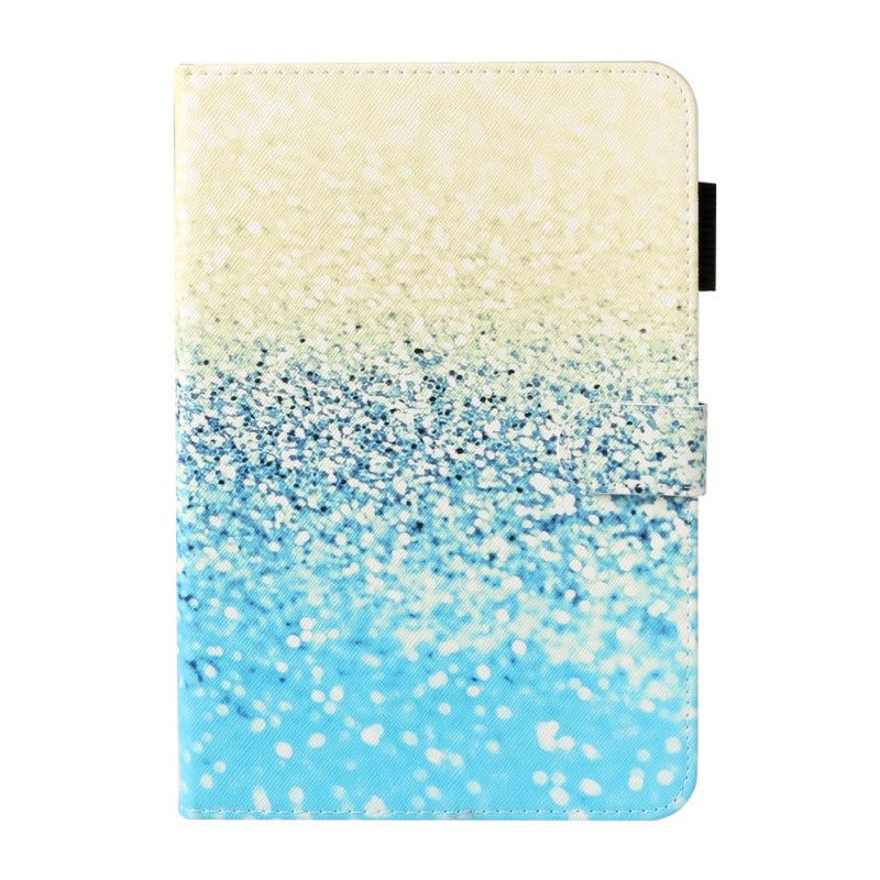 Etui Folio Samsung Galaxy Tab A 8" (2019) Jasnoniebieski Czerwony Błyszczące Cekiny