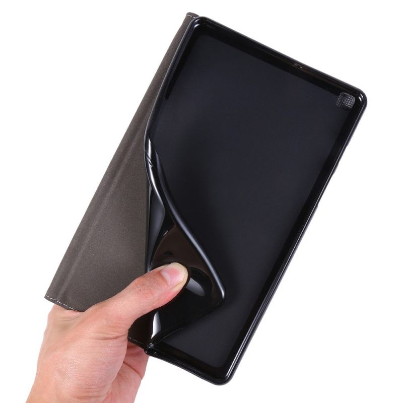 Etui Folio Samsung Galaxy Tab A 8" (2019) Szary Czarny Tkana Tekstura Etui Ochronne