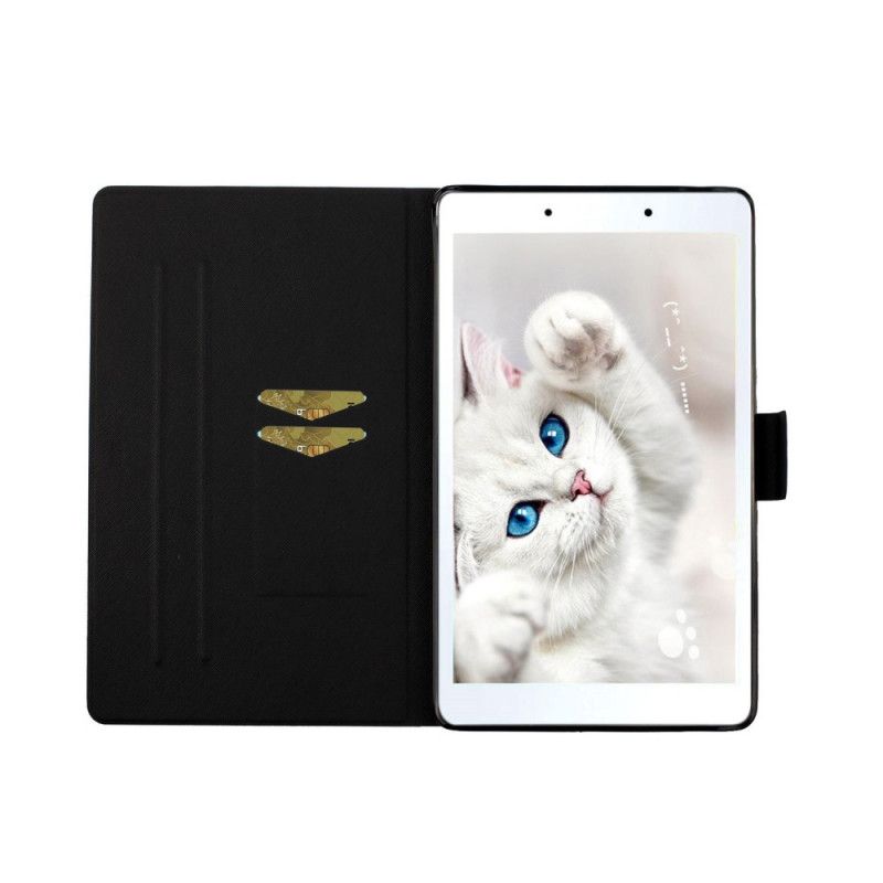 Etui Folio Samsung Galaxy Tab A 8" (2019) Złoty Czarny Marmurkowy Wzór Etui Ochronne