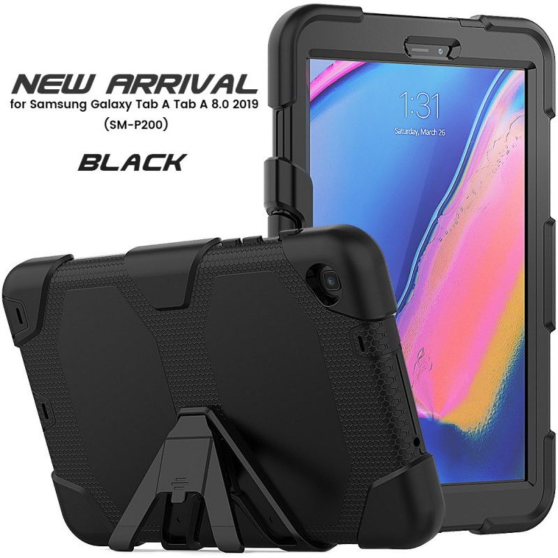 Etui Samsung Galaxy Tab A 8" (2019) Czerwony Czarny Wytrzymały Silikon