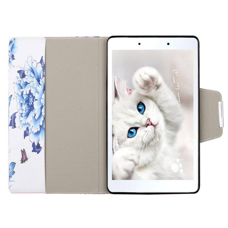 Obudowa Samsung Galaxy Tab A 8" (2019) Jasnoniebieski Zielony Dekoracja Kwiatowa