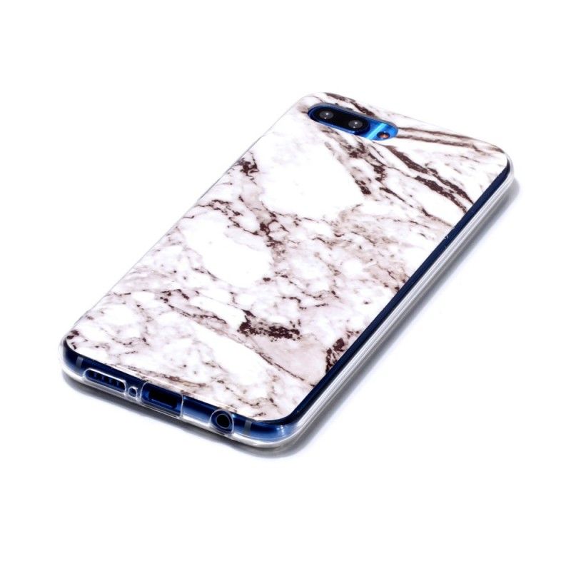 Etui Honor 10 Zielony Biały Marmur