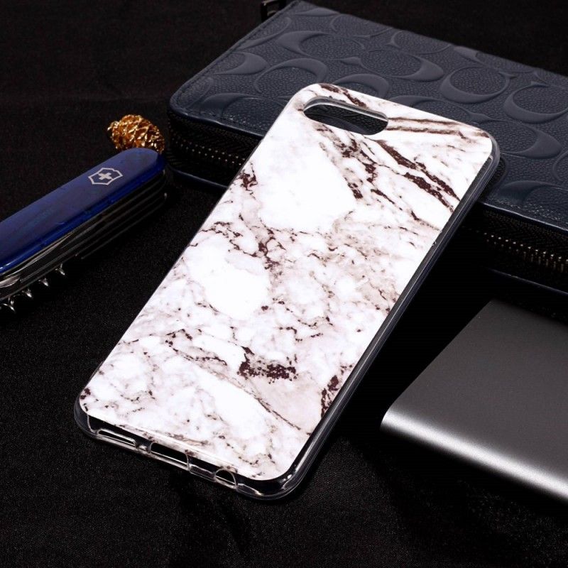 Etui Honor 10 Zielony Biały Marmur