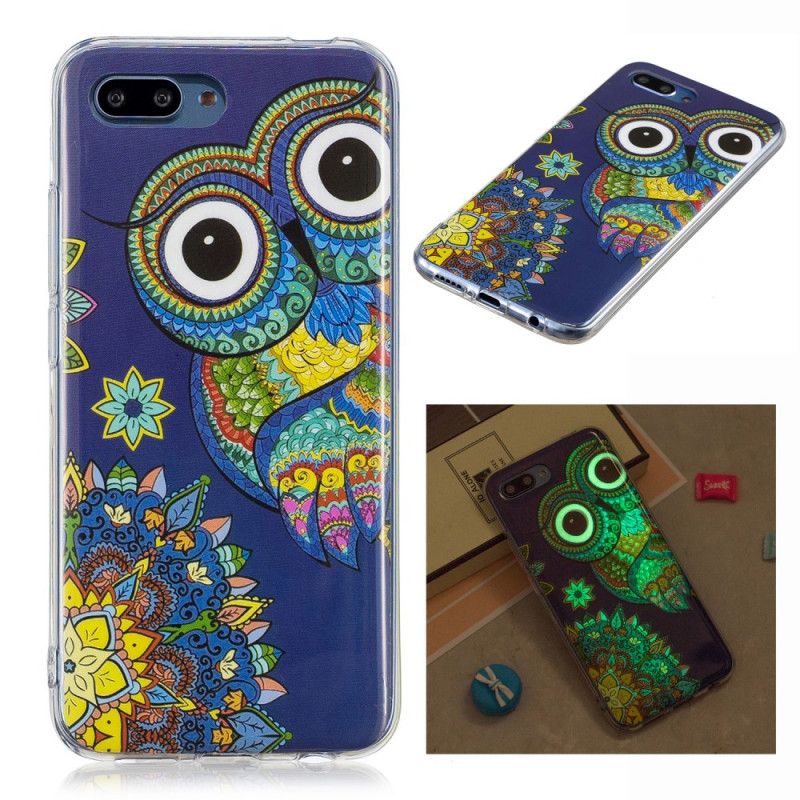 Futerały Honor 10 Etui na Telefon Fluorescencyjna Sowa Mandala