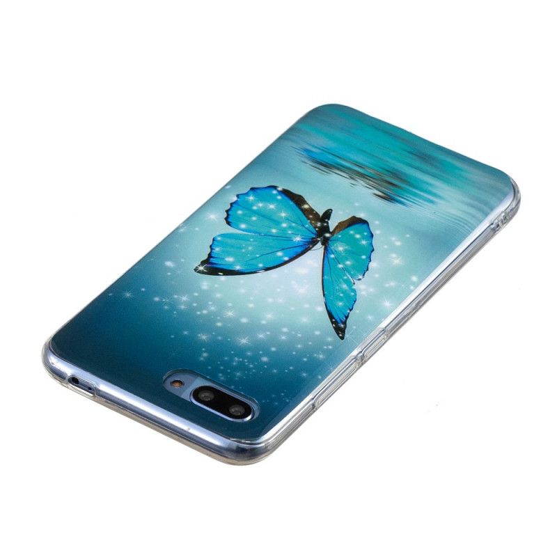 Futerały Honor 10 Etui na Telefon Fluorescencyjny Niebieski Motyl