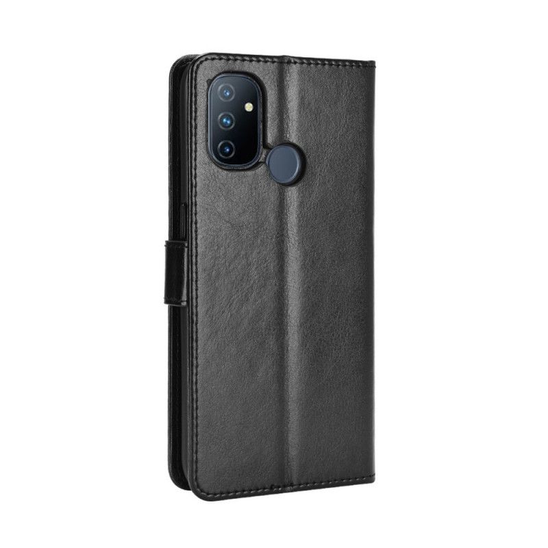 Etui Folio OnePlus Nord N100 Czerwony Czarny Efektowna Sztuczna Skóra Etui Ochronne