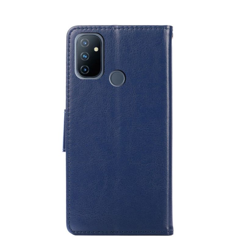 Etui Folio OnePlus Nord N100 Czerwony Czarny Kolor Skóry W Stylu Etui Ochronne