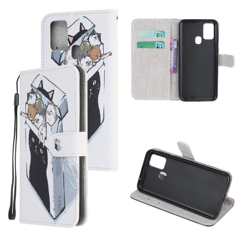 Etui Folio OnePlus Nord N100 Dostawa Kotów W Stringach