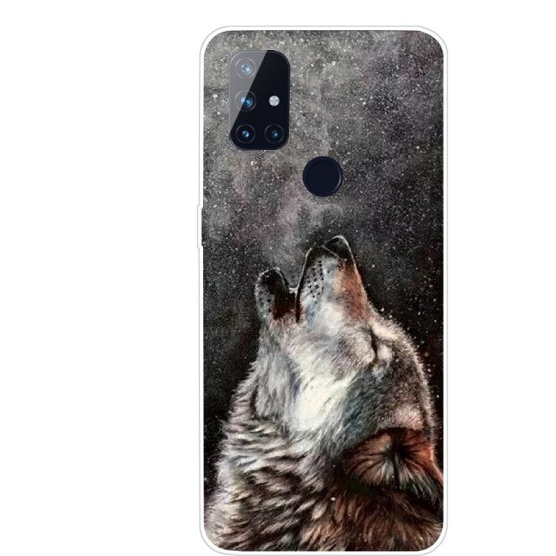 Etui OnePlus Nord N100 Szary Czarny Wysublimowany Wilk Etui Ochronne