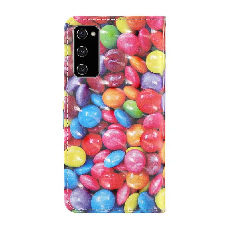 Etui Folio Samsung Galaxy S20 FE Cukierki Punktowe Z Paskiem