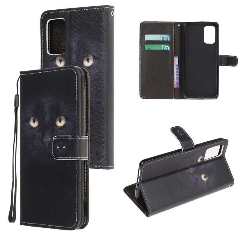 Etui Folio Samsung Galaxy S20 FE Czarne Oczy Kota Ze Stringami