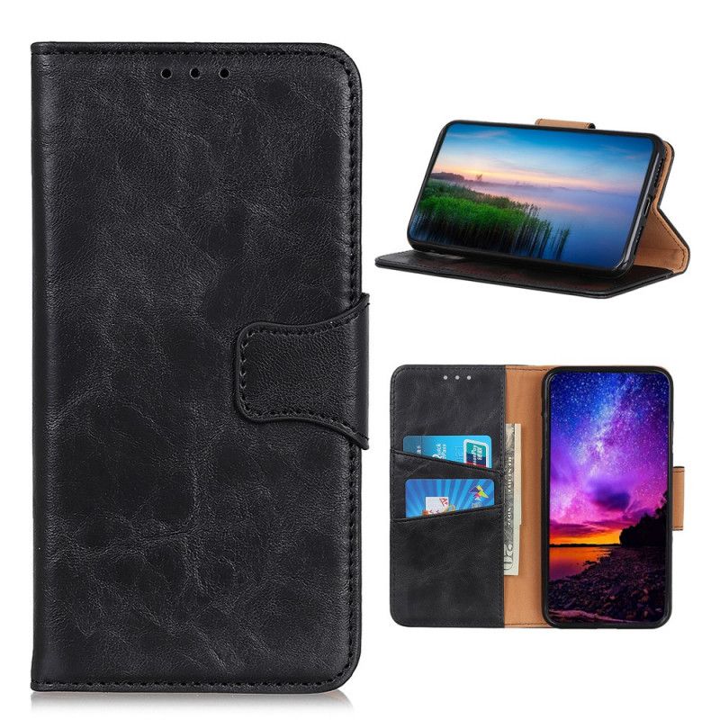 Etui Folio Samsung Galaxy S20 FE Czerwony Czarny Dwustronne Zapięcie Z Dwoiny Skóry Etui Ochronne