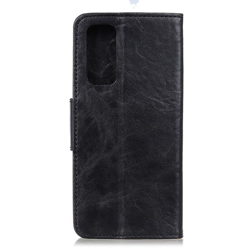 Etui Folio Samsung Galaxy S20 FE Czerwony Czarny Dwustronne Zapięcie Z Dwoiny Skóry Etui Ochronne