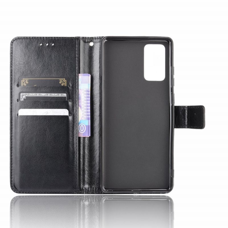 Etui Folio Samsung Galaxy S20 FE Czerwony Czarny Efektowna Sztuczna Skóra