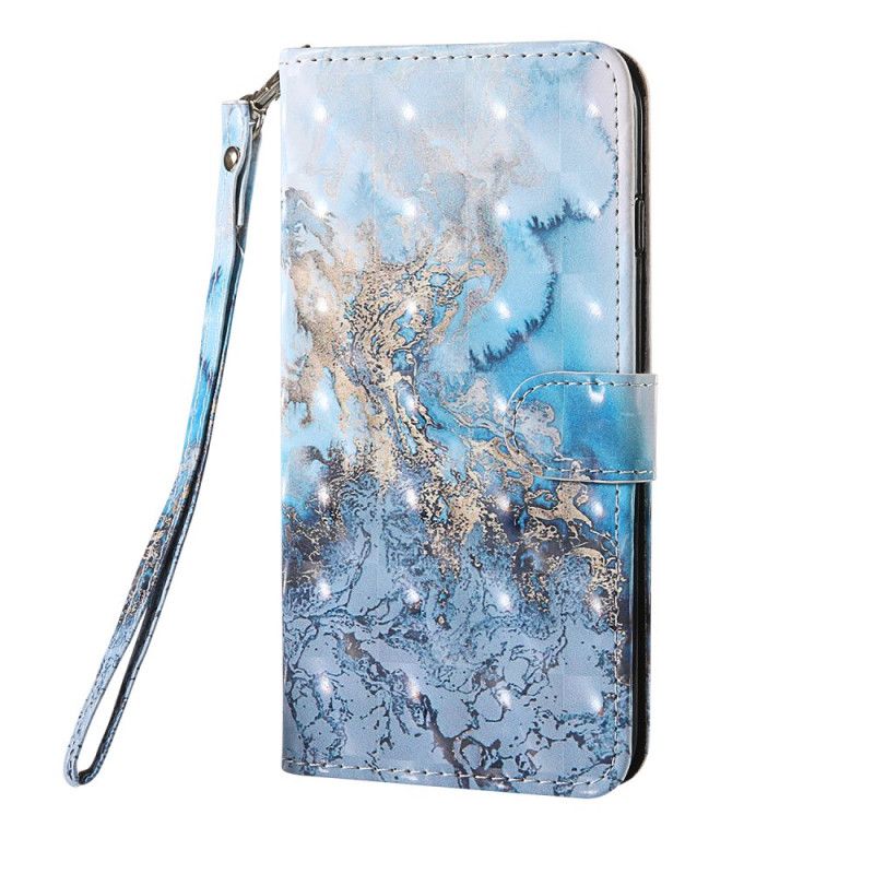 Etui Folio Samsung Galaxy S20 FE Designerski Marmurowy Punkt Świetlny Z Paskiem Etui Ochronne