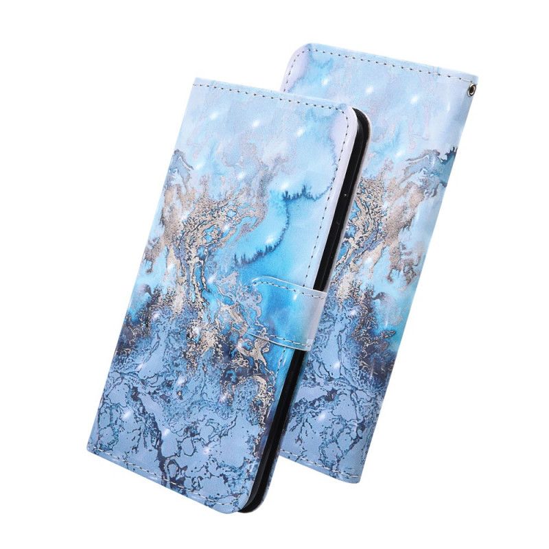 Etui Folio Samsung Galaxy S20 FE Designerski Marmurowy Punkt Świetlny Z Paskiem Etui Ochronne