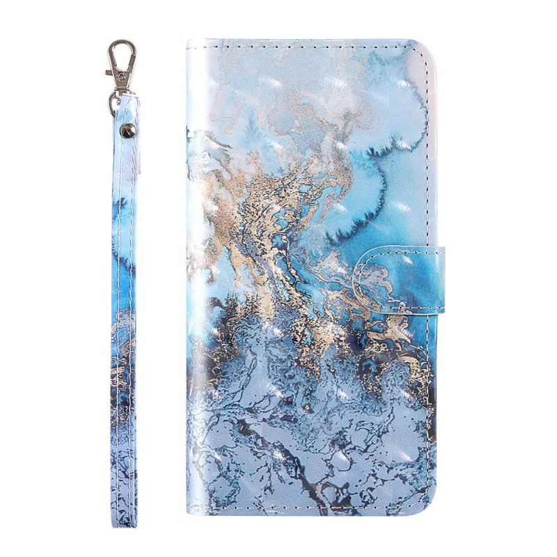 Etui Folio Samsung Galaxy S20 FE Designerski Marmurowy Punkt Świetlny Z Paskiem Etui Ochronne