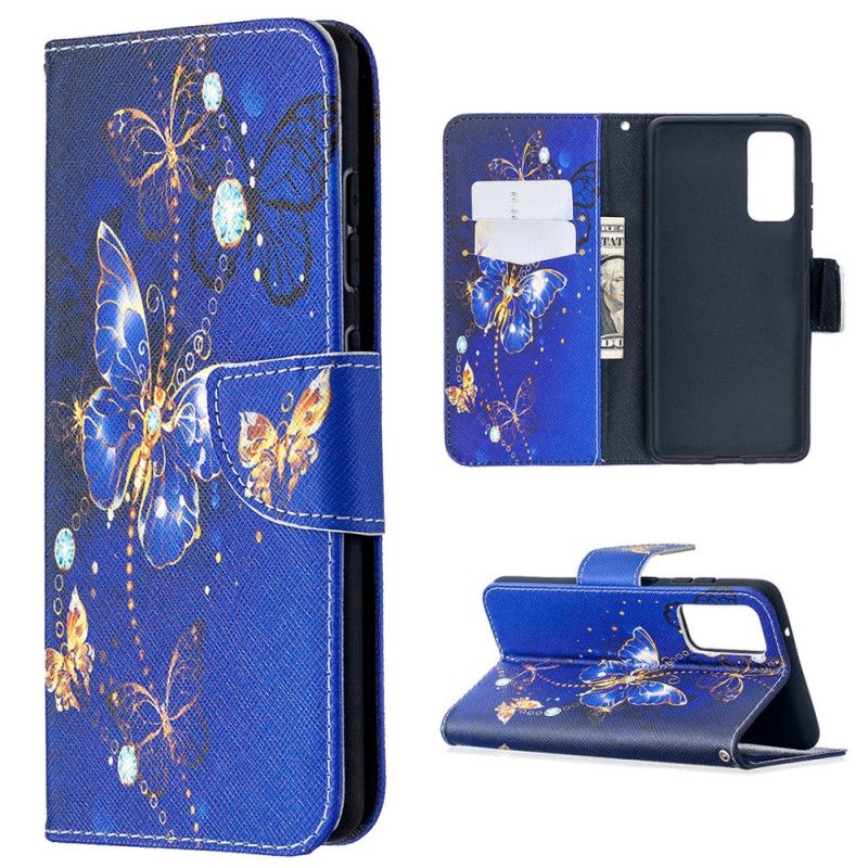 Etui Folio Samsung Galaxy S20 FE Granatowy Czarny Królowie Motyli