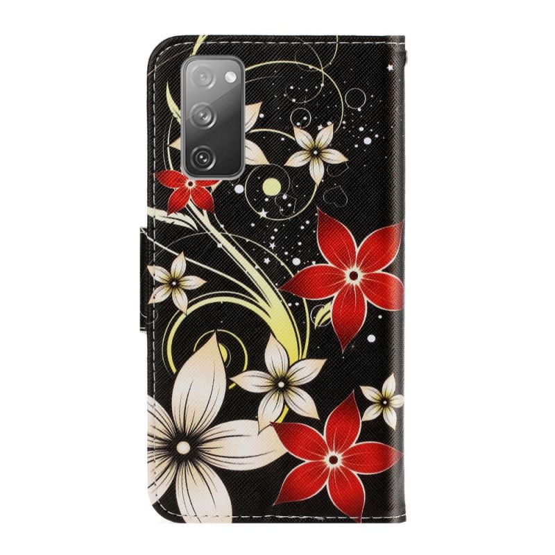 Etui Folio Samsung Galaxy S20 FE Kolorowe Kwiaty Ze Stringami