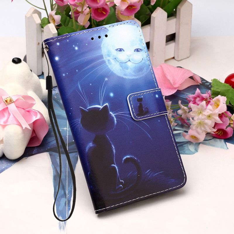 Etui Folio Samsung Galaxy S20 FE Kot W Świetle Księżyca Etui Ochronne