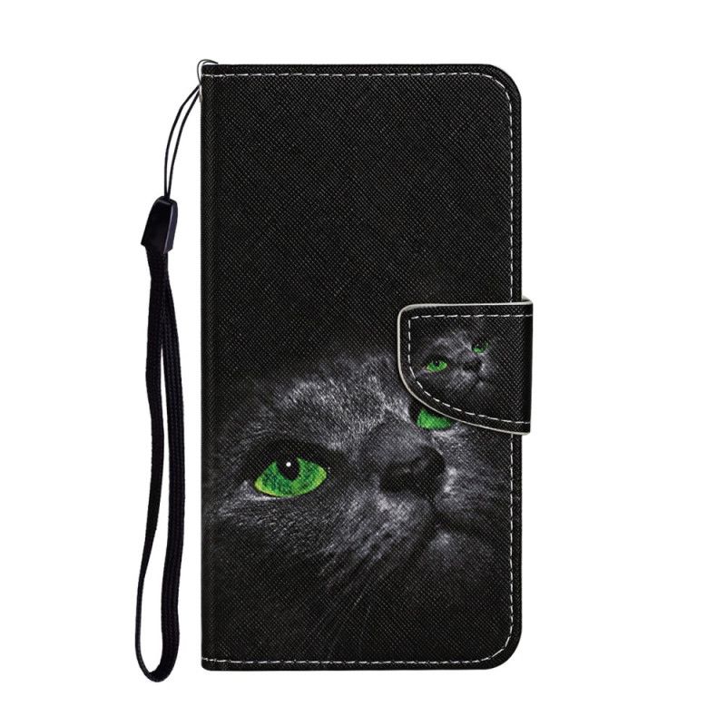 Etui Folio Samsung Galaxy S20 FE Kot Z Zielonymi Oczami Ze Stringami