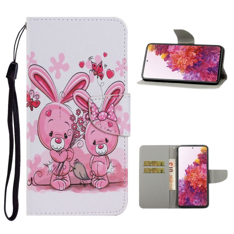 Etui Folio Samsung Galaxy S20 FE Króliki Etui Ochronne