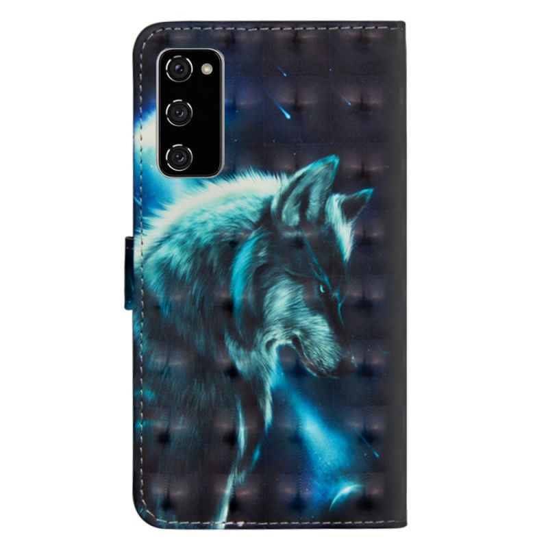 Etui Folio Samsung Galaxy S20 FE Majestatyczny Wilk Etui Ochronne