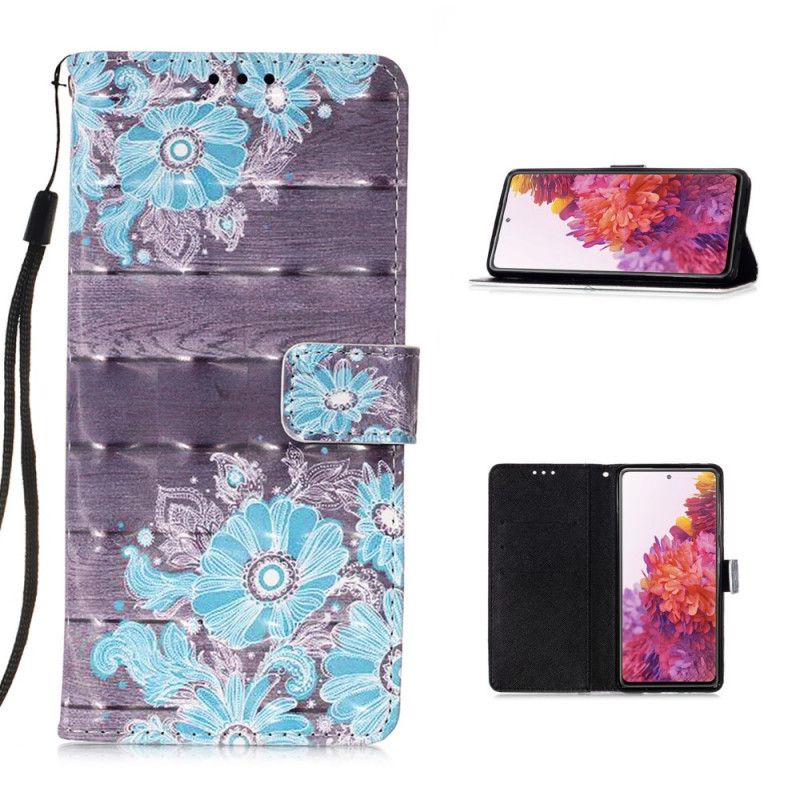 Etui Folio Samsung Galaxy S20 FE Niebieskie Kwiaty