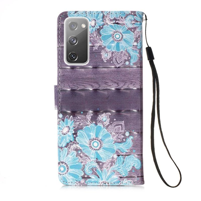 Etui Folio Samsung Galaxy S20 FE Niebieskie Kwiaty