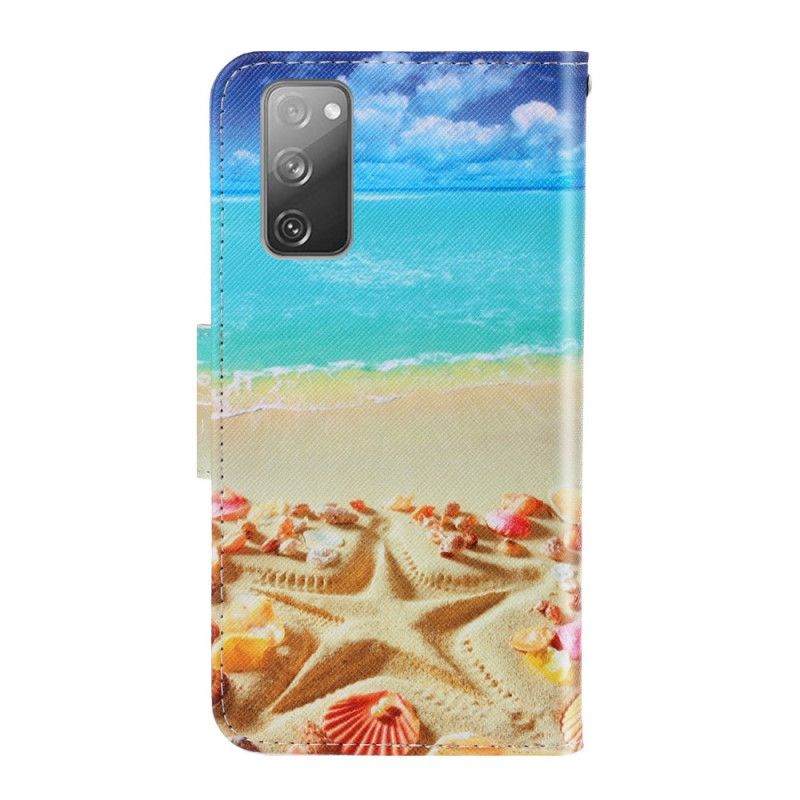 Etui Folio Samsung Galaxy S20 FE Plaża Z Paskiem