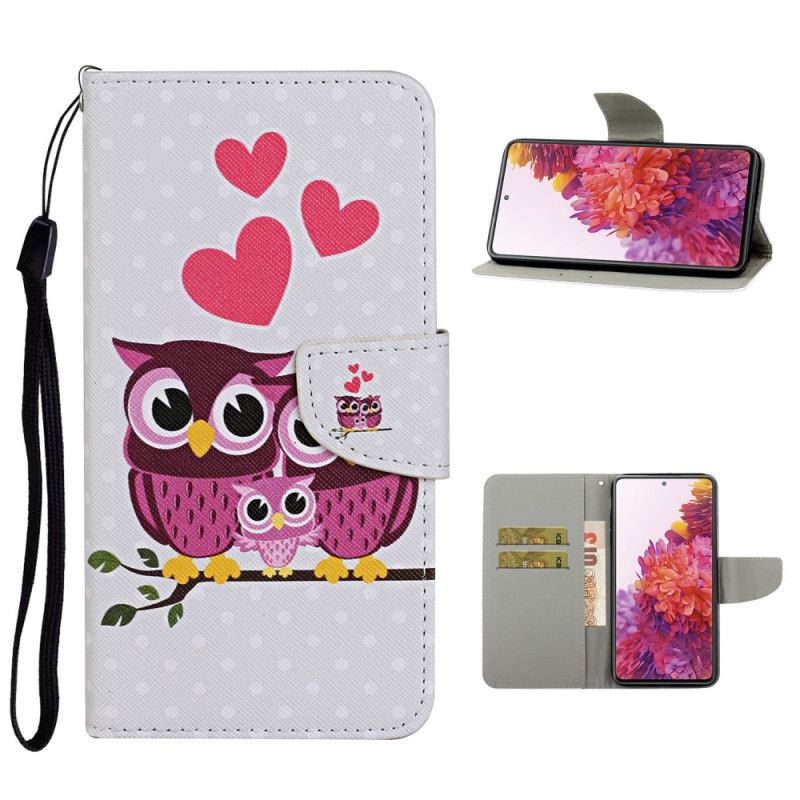 Etui Folio Samsung Galaxy S20 FE Rodzina Sów Ze Stringami