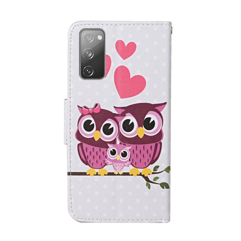 Etui Folio Samsung Galaxy S20 FE Rodzina Sów Ze Stringami