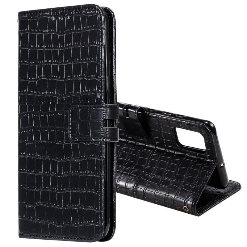 Etui Folio Samsung Galaxy S20 FE Szary Czarny Całkowicie Krokodyl Etui Ochronne