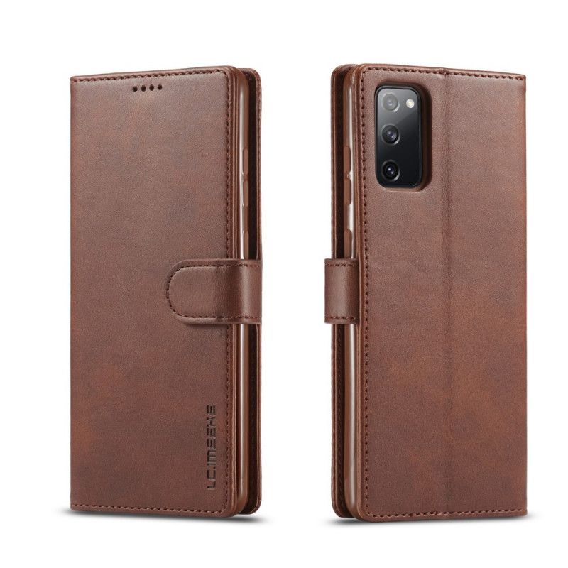 Etui Folio Samsung Galaxy S20 FE Szary Czarny Efekt Skóry Lc.Imeeke Etui Ochronne