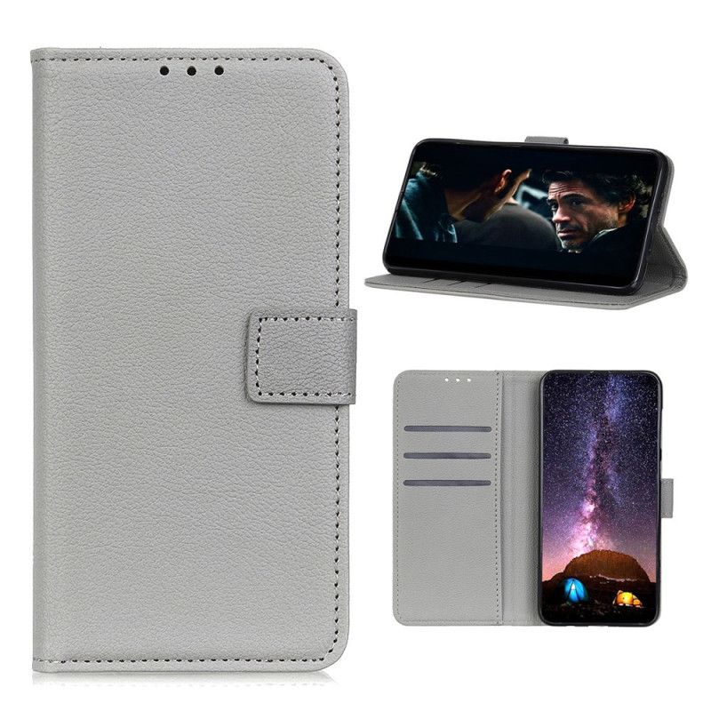 Etui Folio Samsung Galaxy S20 FE Szary Czarny Liczi Teksturowane Etui Ochronne