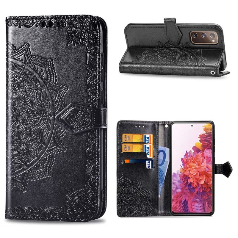 Etui Folio Samsung Galaxy S20 FE Szary Czarny Mandala W Średnim Wieku