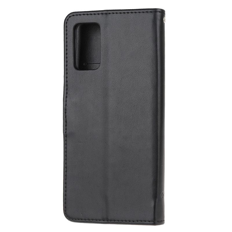 Etui Folio Samsung Galaxy S20 FE Szary Czarny Motyle I Kwiaty Na Stringach Etui Ochronne