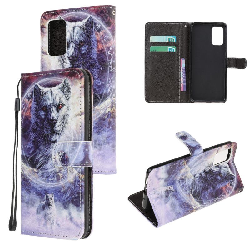 Etui Folio Samsung Galaxy S20 FE Wilk Zimą Ze Stringami