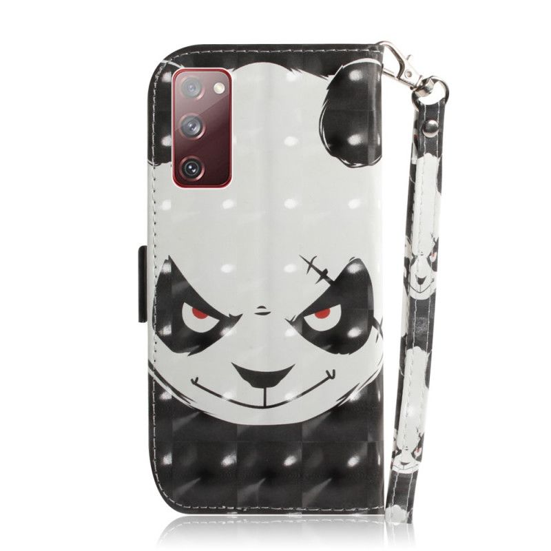 Etui Folio Samsung Galaxy S20 FE Wściekła Panda Ze Stringami Etui Ochronne