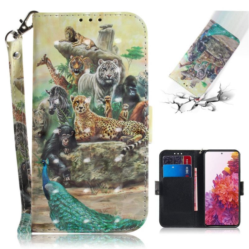 Etui Folio Samsung Galaxy S20 FE Zwierzęta Safari W Stringach Etui Ochronne