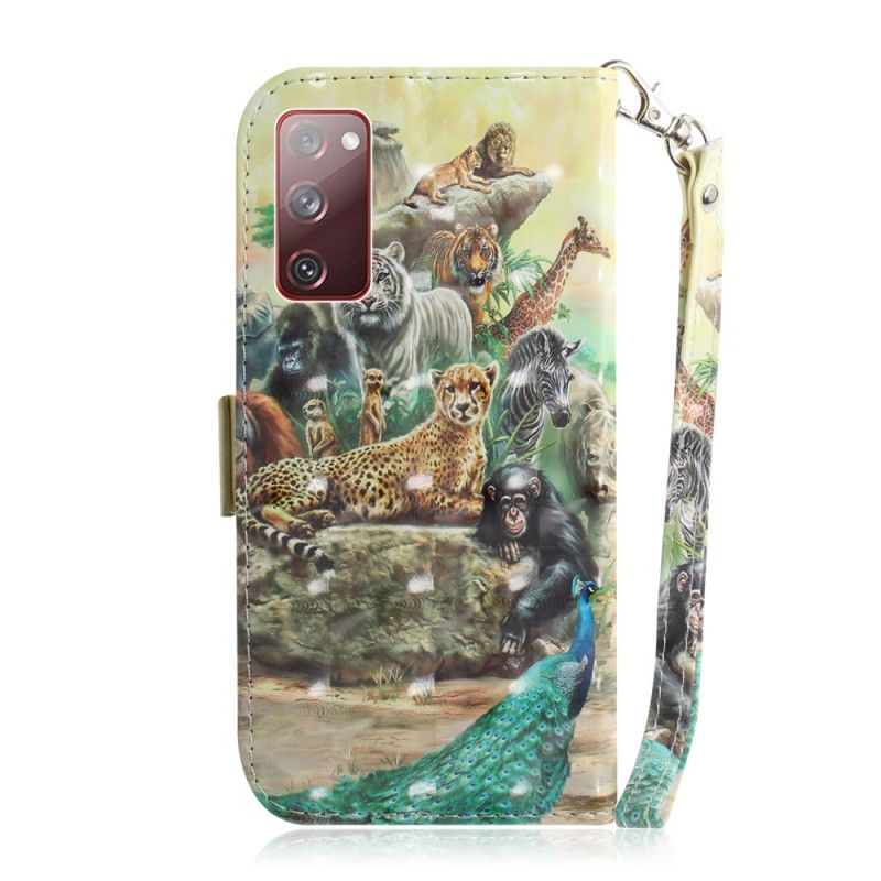 Etui Folio Samsung Galaxy S20 FE Zwierzęta Safari W Stringach Etui Ochronne