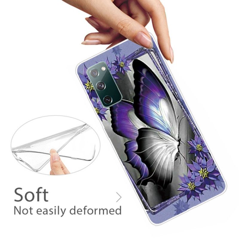 Etui Samsung Galaxy S20 FE Fioletowy Różowy Motyle Motyle