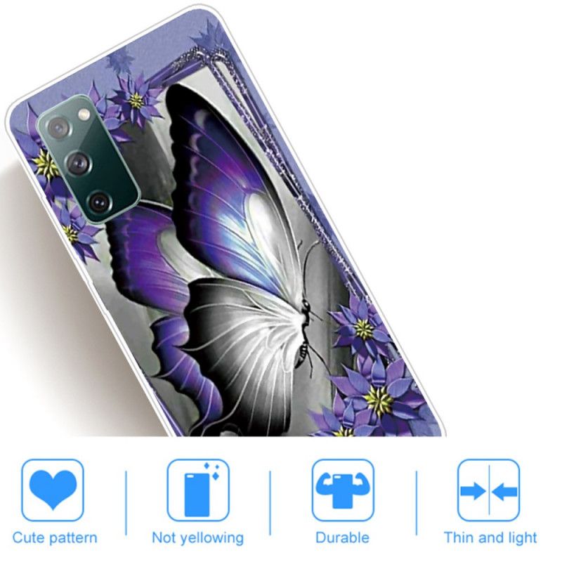 Etui Samsung Galaxy S20 FE Fioletowy Różowy Motyle Motyle