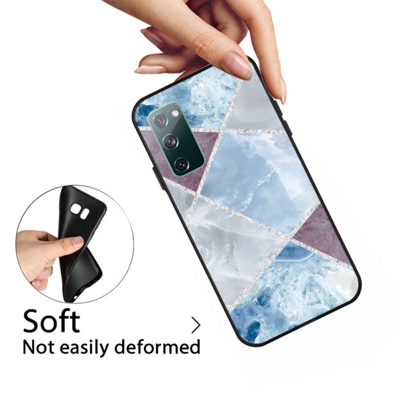 Etui Samsung Galaxy S20 FE Różowy Biały Marmurowa Geometria