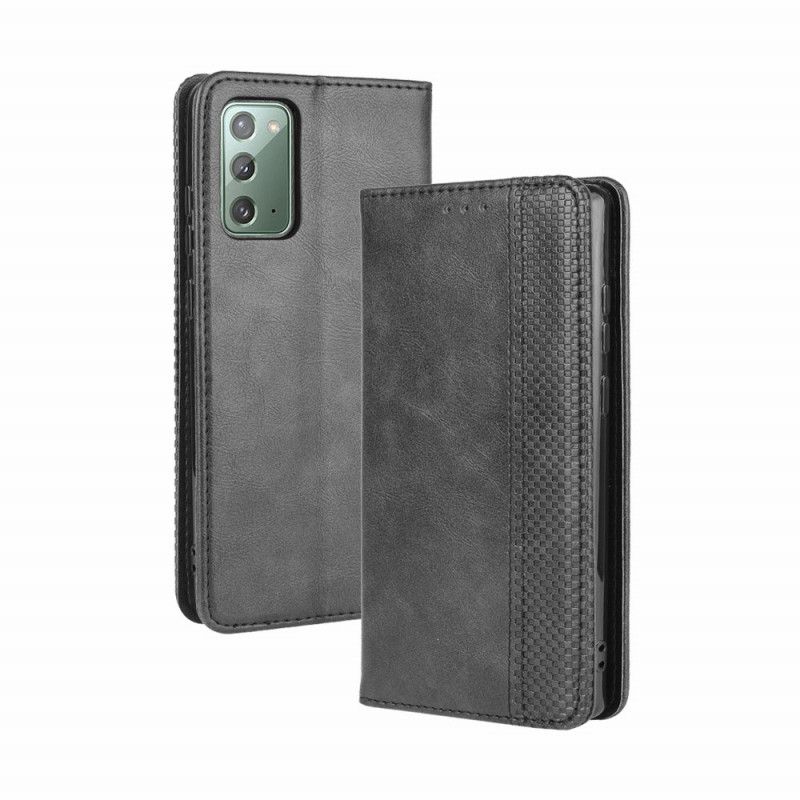 Flip Kotelot Samsung Galaxy S20 FE Czerwony Czarny Stylizowany Efekt Skóry W Stylu Vintage Etui Ochronne