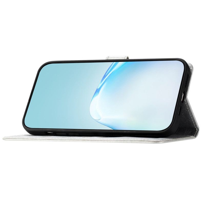 Etui Folio Do Oppo A98 5g Jedwabna Tekstura Na Ramiączkach